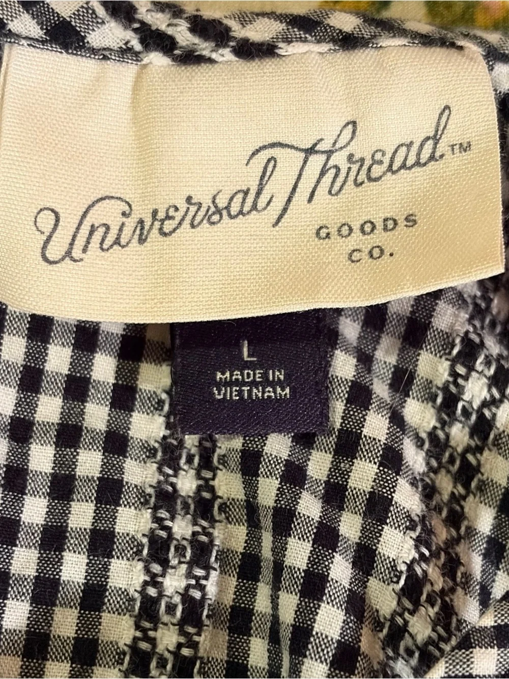 Universal Thread Black and White Gingham Halter Camisole